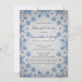 Glitter Blue Snowflakes Winter Rehearsal Dinner Kaart (Voorkant)