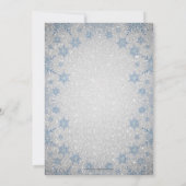 Glitter Blue Snowflakes Winter Rehearsal Dinner Kaart (Achterkant)