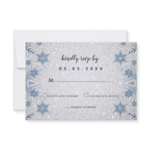 Glitter Blue Snowflakes winterbruiloft