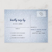 Glitter Blue Snowflakes winterbruiloft rsvp Uitnodiging Briefkaart (Achterkant)