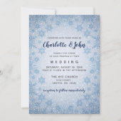 Glitter Blue Snowflakes wintertrouwuitnodiging Kaart (Voorkant)