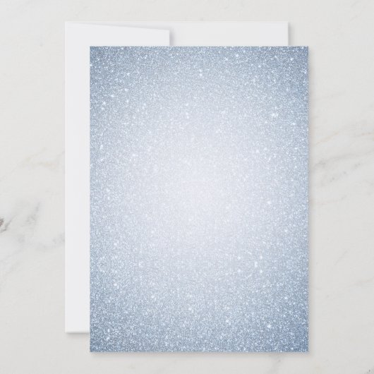 Glitter Blue Snowflakes wintertrouwuitnodiging Kaart (Achterkant)