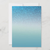 Glitter Blue Sweet 16 Verjaardag Uitnodiging (Achterkant)