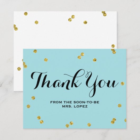 Glitter Blue | Vrijgezellenfeest Bedankt kaarten (Voorkant / Achterkant)