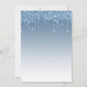 Glitter Blue Wedding Chic Dripping Kaart (Achterkant)