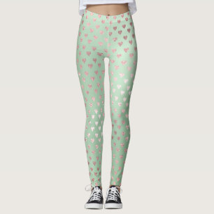 Glitter Blush Harten Roze Rozen Goud Mint Groen Leggings