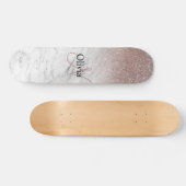 Glitter Blush Marble, speciaal Roos voor meisjes Persoonlijk Skateboard (Horizontaal)