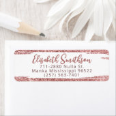 Glitter Blush Modern Luxe Aangepast Retouradres Etiket (Insitu)