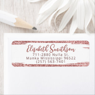 Glitter Blush Modern Luxe Aangepast Retouradres Etiket