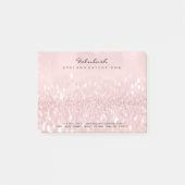 Glitter Blush Name Web Telefoonnummer Roze Post-it® Notes (Voorkant)