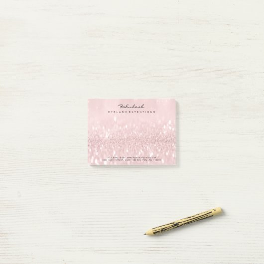 Glitter Blush Name Web Telefoonnummer Roze Post-it® Notes (Op bureau)