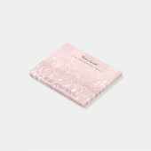 Glitter Blush Name Web Telefoonnummer Roze Post-it® Notes (Schuin)