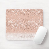 Glitter Blush Pink Rose Gold Future Mrs Bride Muismat (Met muis)