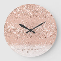 Glitter Blush Pink Rose Gold Monogram