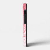 Glitter Blush Pink Rose Gold Monogramed Script Case-Mate iPhone Case (Achterkant / Links)