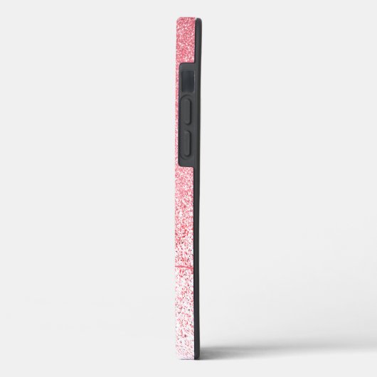 Glitter Blush Pink Rose Gold Monogramed Script Case-Mate iPhone Case (Achterkant / Links)