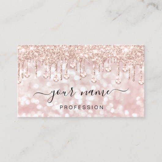 Glitter Blush Roos maakt artiest Visitekaartje (Voorkant)