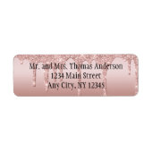 Glitter Blush roze Roos op maat Etiket (Voorkant)