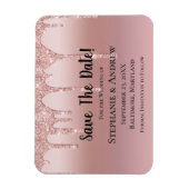 Glitter Blush roze Roos op maat Magneet (Verticaal)