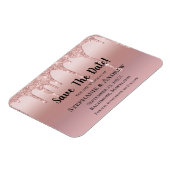 Glitter Blush roze Roos op maat Magneet (Linkerzijde)