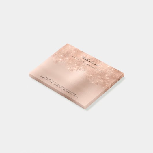 Glitter Blush Roze Rose Gold Powder Minimale Post-it® Notes (Schuin)