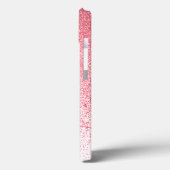 Glitter Blush Roze Roze Goud Monogram Script Case-Mate iPhone Case (Achterkant / Links)