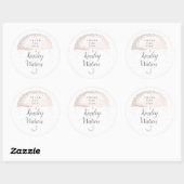 Glitter blush roze waterverf paraplu baby ronde sticker (Vel)
