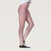 Glitter Blush Small Hearts Pink Rose Gold Sparkly Leggings (Rechts)