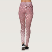 Glitter Blush Small Hearts Pink Rose Gold Sparkly Leggings (Achterkant)