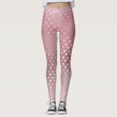 Glitter Blush Small Hearts Pink Rose Gold Sparkly Leggings (Voorkant)
