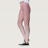 Glitter Blush Small Hearts Pink Rose Gold Sparkly Leggings (Links)