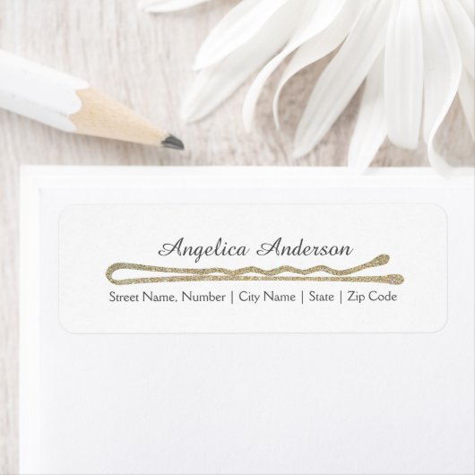 Glitter Bobby Pin Retouradres Label (Insitu)
