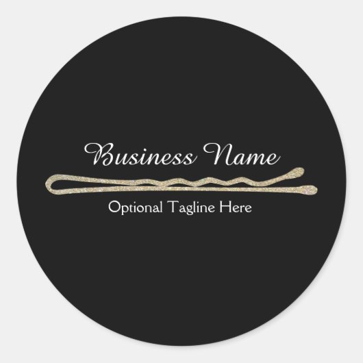 Glitter Bobby Pin Ronde Sticker (Voorkant)