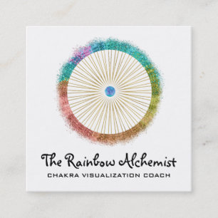*~* Glitter Boho Gold Sacred Geometry Chakra Vierkante Visitekaartje