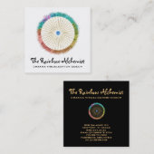 *~* Glitter Boho Gold Sacred Geometry Chakra Vierkante Visitekaartje (Voorkant / Achterkant)