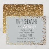 Glitter Bokeh baby shower Kaart (Voorkant / Achterkant)