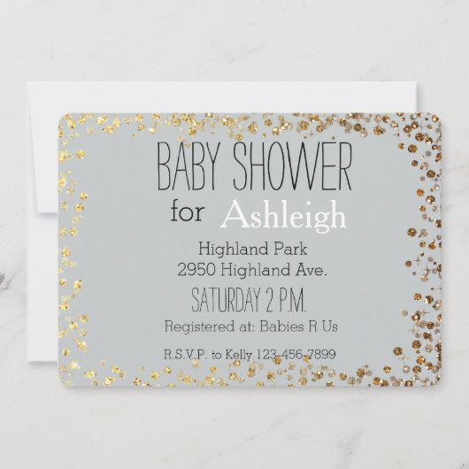 Glitter Bokeh baby shower Kaart (Voorkant)