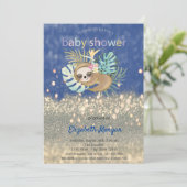 Glitter Bokeh-Baby shower Kaart (Staand voorkant)