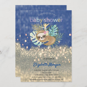 Glitter Bokeh-Baby shower Kaart