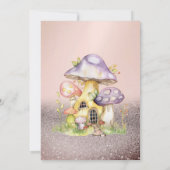 Glitter Bokeh, Bloemen Paddestoel Huizen Baby show Kaart (Achterkant)