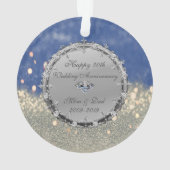 Glitter Bokeh Diamonds 50th Wedding Jubileum Ornament (achterkant)