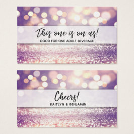 Glitter Bokeh Drankkaartjes met modern handschrift Visitekaartje