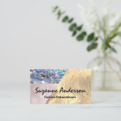 Glitter Bokeh en Gold Foil | Stijlvol Visitekaartje (Staand voorkant)