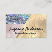 Glitter Bokeh en Gold Foil | Stijlvol Visitekaartje (Voorkant)