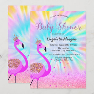 Glitter Bokeh, Flamingo, Ombre Tie Dye Kaart