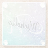 Glitter Bokeh Glamoureuze Elegant Glazen Onderzetter (Achterkant)