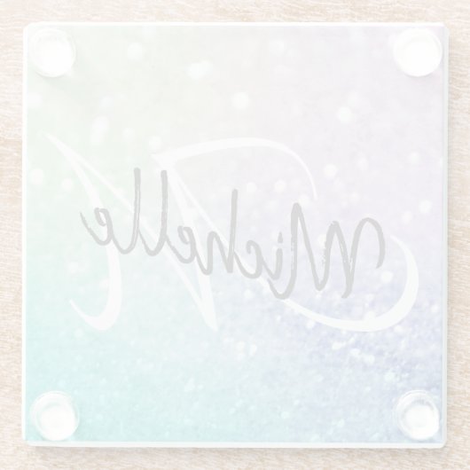 Glitter Bokeh Glamoureuze Elegant Glazen Onderzetter (Achterkant)