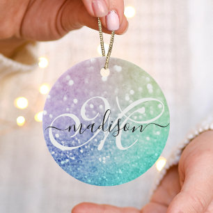 Glitter Bokeh Glamoureuze Elegant Keramisch Ornament