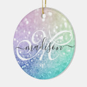 Glitter Bokeh Glamoureuze Elegant Keramisch Ornament (Links)