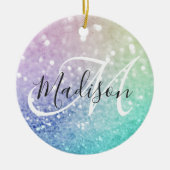 Glitter Bokeh Glamoureuze Elegant Keramisch Ornament (Voorkant)